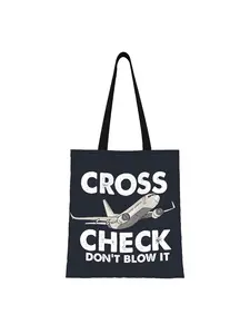 1 piece Flight Attendant Reusable Double Sided Canvas Tote Bag with Fixed Shoulder Straps Unlined No-Closure first class check in Handbag High-Capacity Versatile Tote for Shopping Cat Lovers Gift