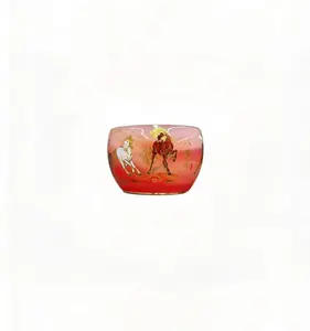 Crimson Eight Steeds Gilded Jianzhan | Hand-Painted Gilded Tea Cup, Chinese culture, High-temperature firing, Handcrafted ceramic cup, Wine Glass, Kung Fu Cup, Drinkware