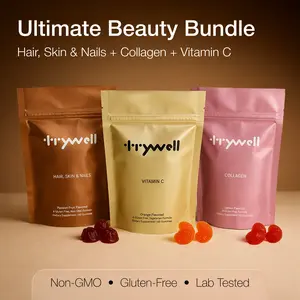 Beauty Combo Bundle - Collagen, Biotin, Zinc & Vitamins A, C, E - Support for Glowing Skin, Strong Nails, Hair & Joints - Antioxidant & Immune Wellness - Lemon, Strawberry & Orange Flavor - Gluten Free - 3-in-1 Kit