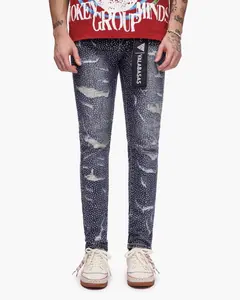 Stagger Skinny Dark Blue Wash