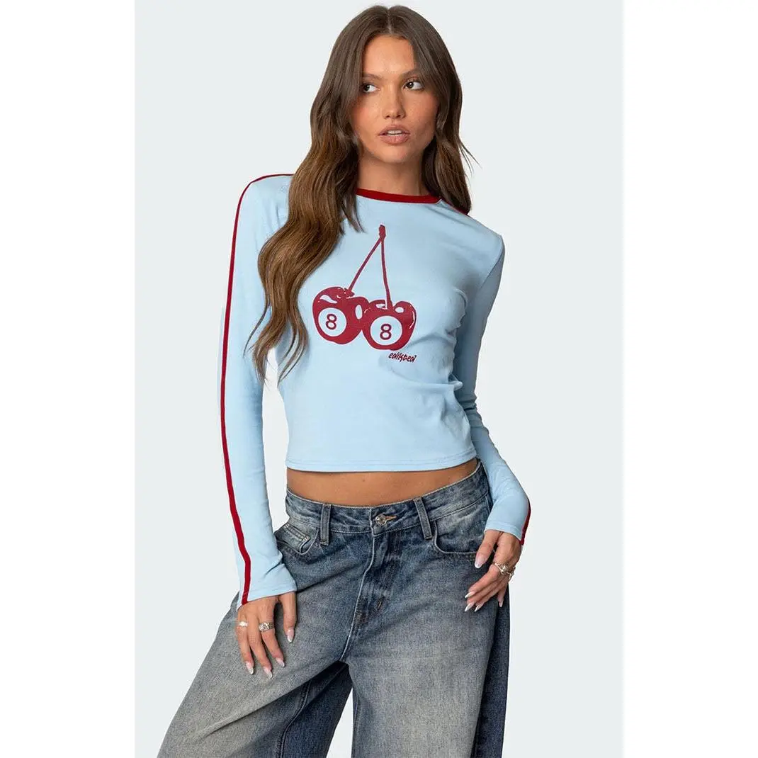 Edikted Women's Cherry 8 Long Sleeve T-Shirt