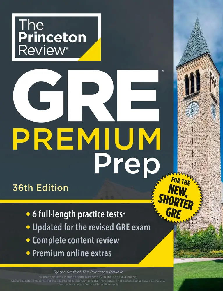 USED-Princeton Review GRE Premium Prep, 36th Edition: 6 Practice Tests + Review & Techniques + Online Tools by The Princeton Review (Paperback)