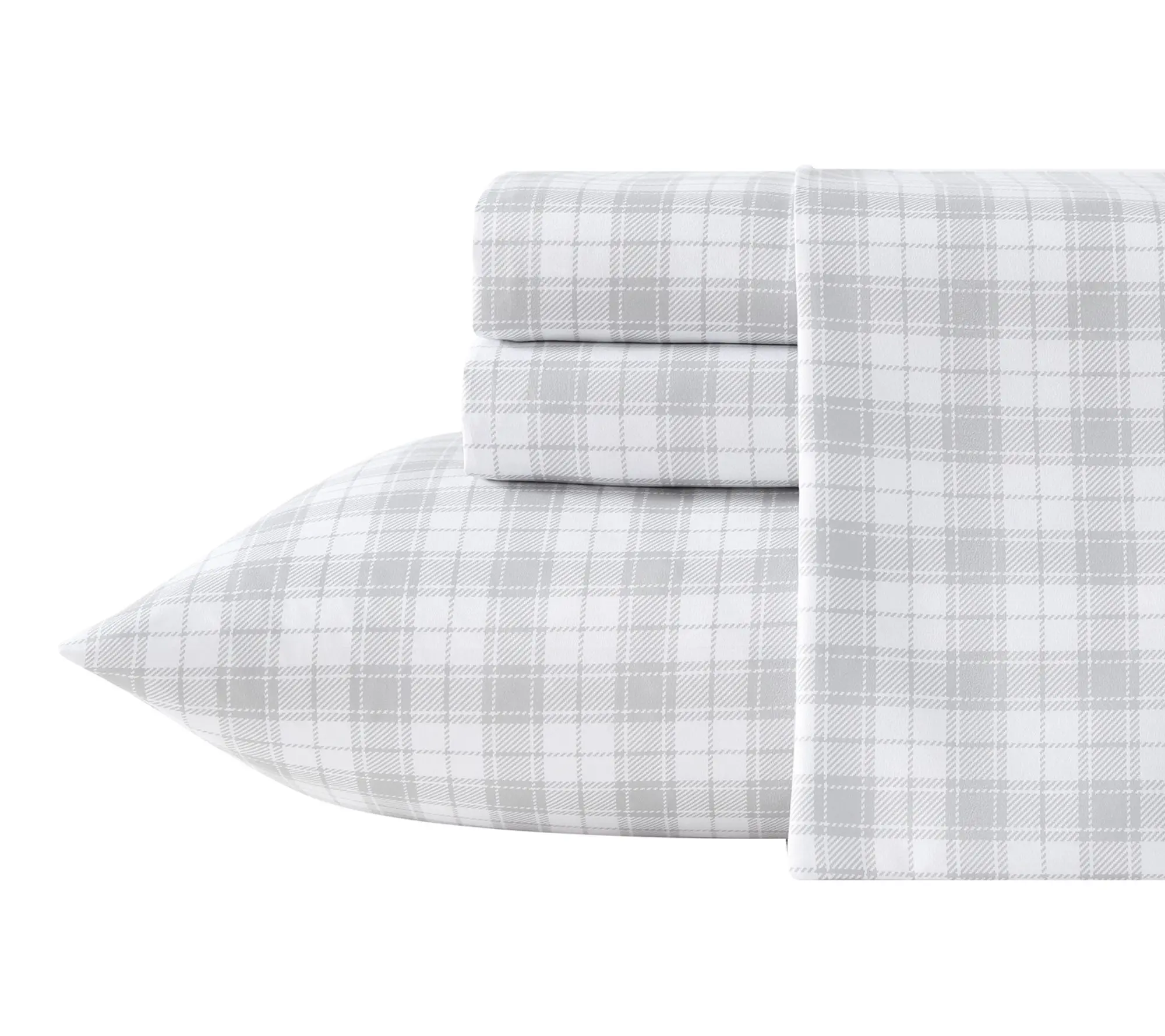 Eddie Bauer Penstemon Plaid White/Grey Microfbr King Sheet Set