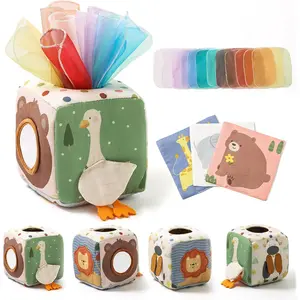 Youuys Baby Tissue Box Toy for Babies 6-12 Months, Montessori Sensory Toys for 1 Year Old Boy, Infant Toy with Crinkle Tissues & Fine Motor, for 6 9 12 18 Months Old Kids 1st Birthday