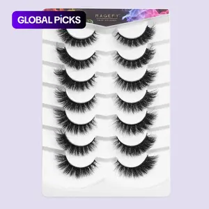 MAGEFY Fluffy False Eyelashes, 1/2 Boxes Wispy Cat-Eye Faux Lashes, Natural Curling Eye Makeup Strip Lashes, Eyelash Extension Cosmetic Kit for Summer Makeup #GLOBAL PICKS