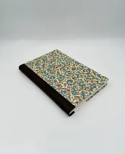 Large Dark Brown Leather-Spine Hardcover Journal & Noteboo k– Medicea Pattern – Italy