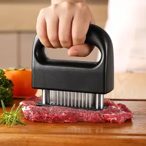 1 PC Meat Tenderizer with 48 Stainless Steel Ultra Sharp Needle Blades, Kitchen Cooking Tool for Tenderizing Beef, Chicken, Steak, Veal, Pork, Fish, BBQ, Marinade
