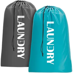 Laundry bags, 2 Pack Travel Laundry Bag for Dirty Clothes with Drawstring, Heavy Duty Laundry Bag for Traveling Camping, Easy Fit a Laundry Hamper or Basket Travel Essentials
