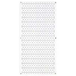 32in x 16in White Metal Pegboard Tool Board Panel