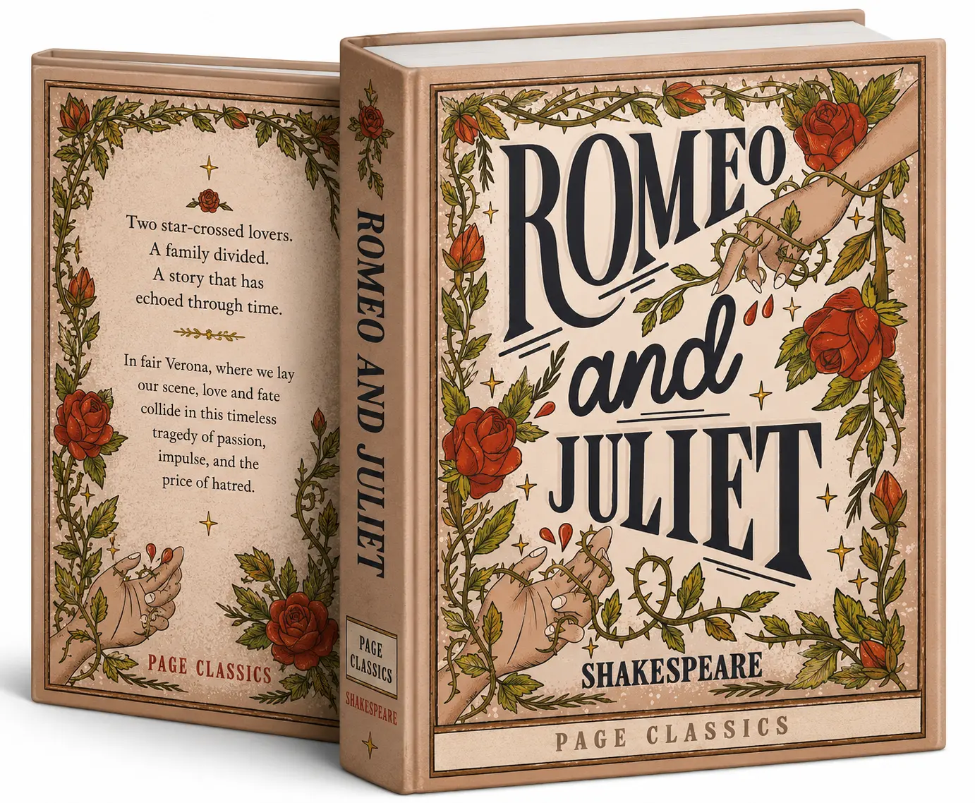 Romeo and Juliet by William Shakespeare - Paperback, Classic Literature & Art Novel Focused on Family Feuds and Young Lovers