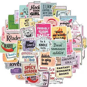 Bookish Sticker, 50pcs/set Book Reading Themed Sticker, Spicy Fantasy Journal Book Sticker for Adult, Bookish Book Lover Gifts, Decor