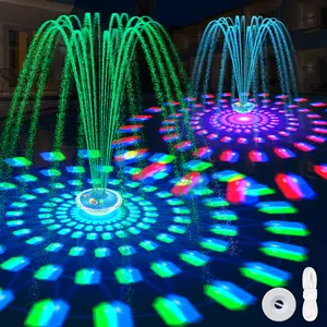 Uniwater 2026 Upgraded Pool Fountain,Rechargeable Pool Water Fountain with Light,Floating LED Pool Fountain,4FT Spray Swimming Pools Fountains Pump for Above Ground & Inground Pools Fountains-Blue