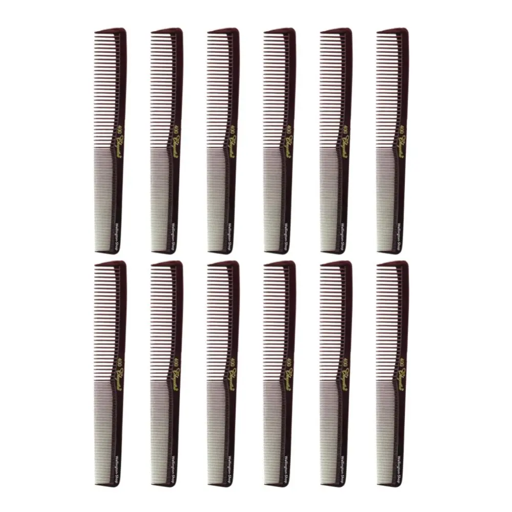 Krest Cleopatra #400 Plum Hair Styling Comb (7 in, Unisex, Use Ruler Side) - 12 Combs (1 Dozen), Twelve Combs