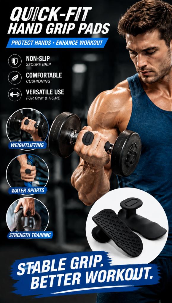 Silicone Palm Protector, Non Slip Grip Pad for Weight Lifting and Gym Training