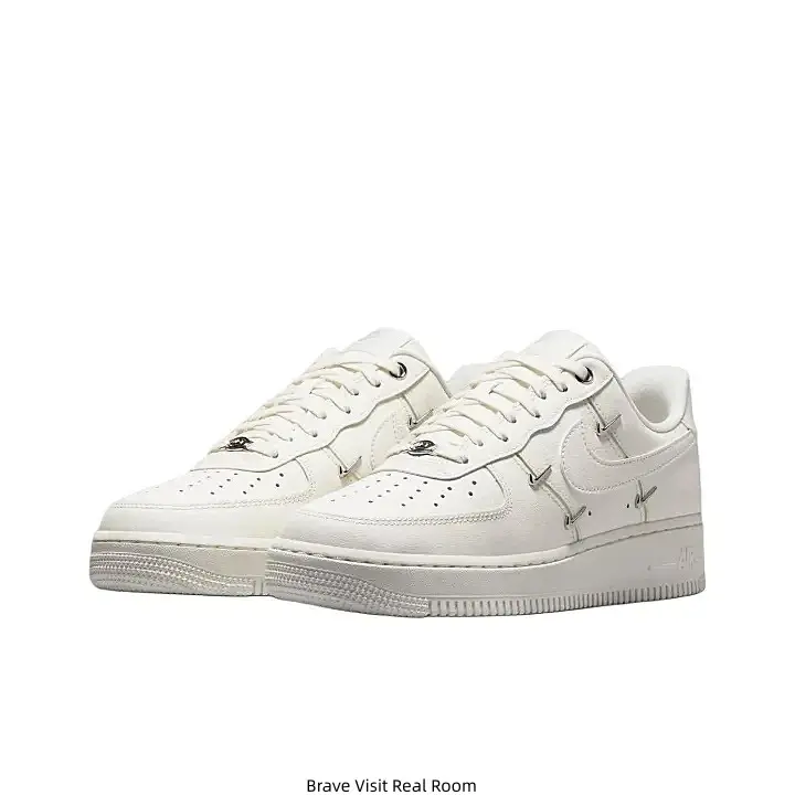 Off White Mini Swoosh Retro Low Top Air Force Casual Sneakers Full White Leather White Rubber Outsole Daily Walking Shoes for Men Women Street Fashion Trainers