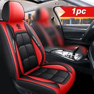 PU Leather Front Bottom Car Seat Cover, Universal-Fit Interior Seat Protector for Sedans, SUVs and Pickups, Luxury Faux Leather Vehicle Cushion with Non-Slip Backing, Easy to Install, Leather Seat Cover (1 pc, Black)