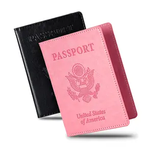 2 Pcs Passport holders, Ultra Slim passport wallet, PU Leather Passport Cover for Women and Men