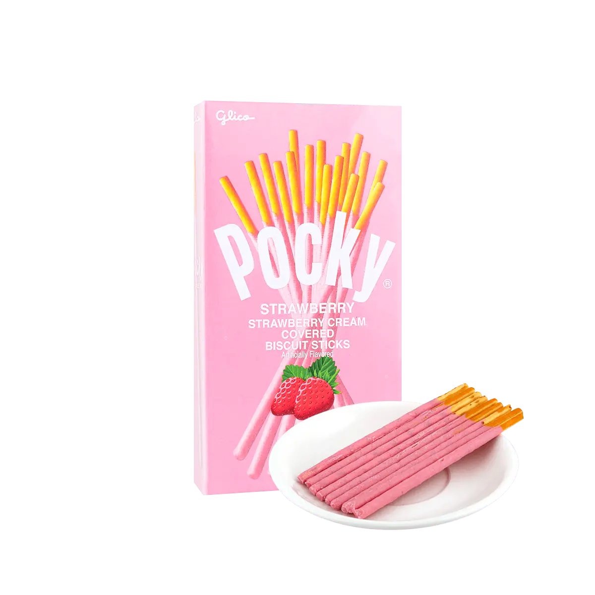 GLICO Strawberry Pocky Cookie Sticks, 2.46oz