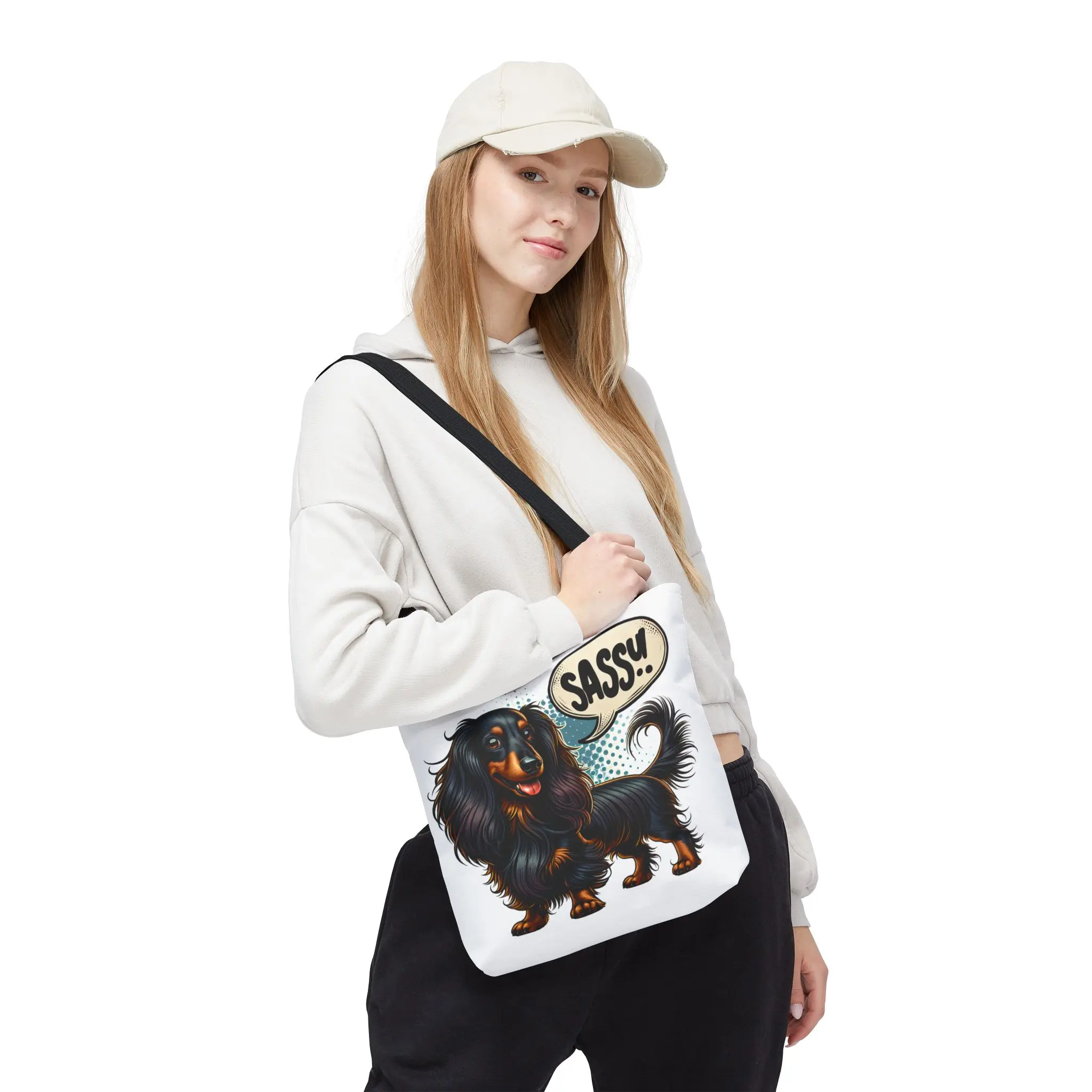 Sassy Dachshund Tote Bag, Dog Lover Gift, Animal Tote, Funny Pet Accessory, Cute Dog Shopper, Everyday Use
