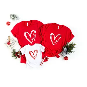 Custom Heart Line Shirt, Custom Valentine's Day, Personalized Heart Shirt, Double Heart Shirt, Personalized Family Shirt,Custom Couple Shirt