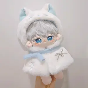 Plush Cloak 10cm Cotton Doll Clothes Suit Cute 20cm Doll Clothes Outfit Dress Up Blue Doll Clothes Set Children's Gift