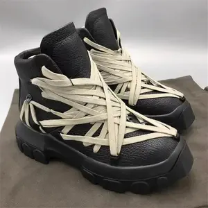 Ricks High Top Man Short Boot Lace Up  owens Woman  Men Thick Bottom Designer Boot