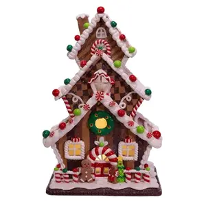 13" Battery-Operated LED Gingerbread Cookie 3-Layer House
