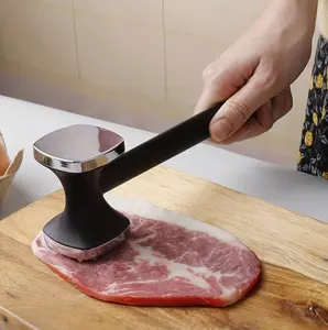 Black Meat Tenderizer, 1 Count Modern StainlessSteel Meat Hammer, Manual Meat Tenderizer,Kitchen Meat Utensils, Kitchen Gadgets for HomeUse, Kitchen Supplies, Kitchen Tool