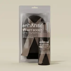 Jet Set Body Express - Self Tan Mousse & Tanning Mitt for Men, Hydrating Self Tanner, Vitamin CE D3, Perfect Holiday Prep, Develops in 1-3 Hours,