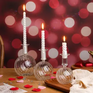 Valentine's Day Glass Crystal Candle Holder, Vintage Candle Stand, European Style Dinner Decor, Festival Atmosphere Decoration, Suitable for Weddings, Anniversaries, Home, Restaurant, Hotel