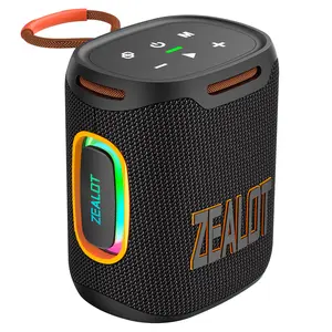 Zealot Wireless Computer Speaker, Ipx6 Waterproof Outdoor Bluetooth-compatible Speaker with Bass Boost, USB Port, Push Control, RGB Lighting,Home/party Use.