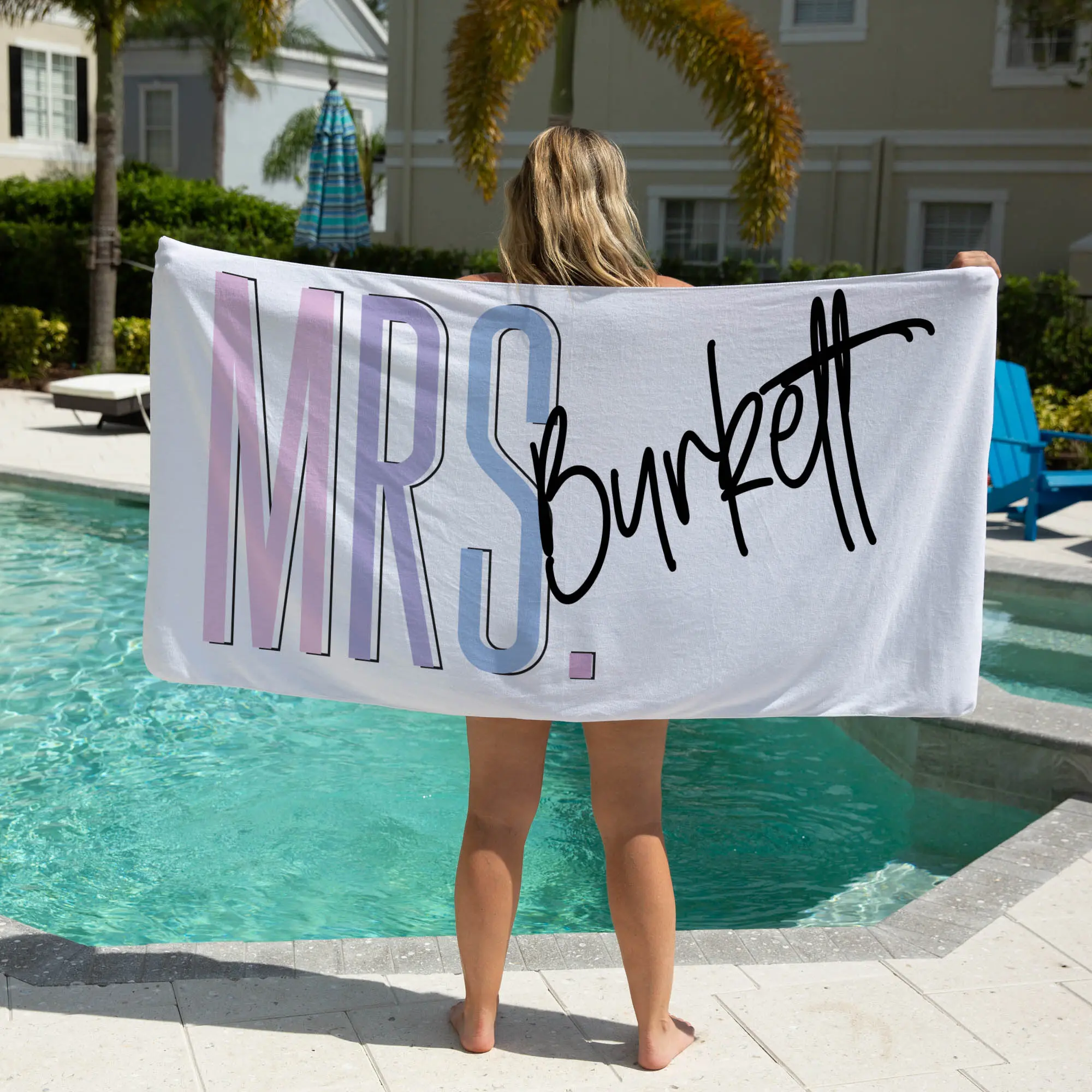 Personalized Bride Beach Towel | Gift For Bride | Pool Towel | Gift Cotton Lightweight