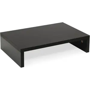 14.2 inch Monitor Stand Riser, Wood Monitor Riser with Storage for Desk Small Monitor Stand TV/Screen/PC/Laptop Riser Computer Stand Desktop Shelf (Black-14.2 inch)