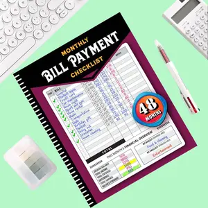 Pink 48-Month Budget & Finance Notebook – Monthly Tracking, Weekly Planner, Personal Organizer, Bill Checklist