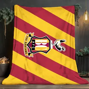 Bradford City Red and Yellow Stripe Print Soft and comfortable home blankets, small throw blankets, nap blankets, perfect Christmas gifts for friends and besties. Super soft heat-pressed blankets.Y