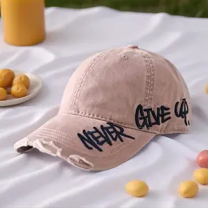 Ideal Gift For Fashion Friends! Distressed Embroidered Cap