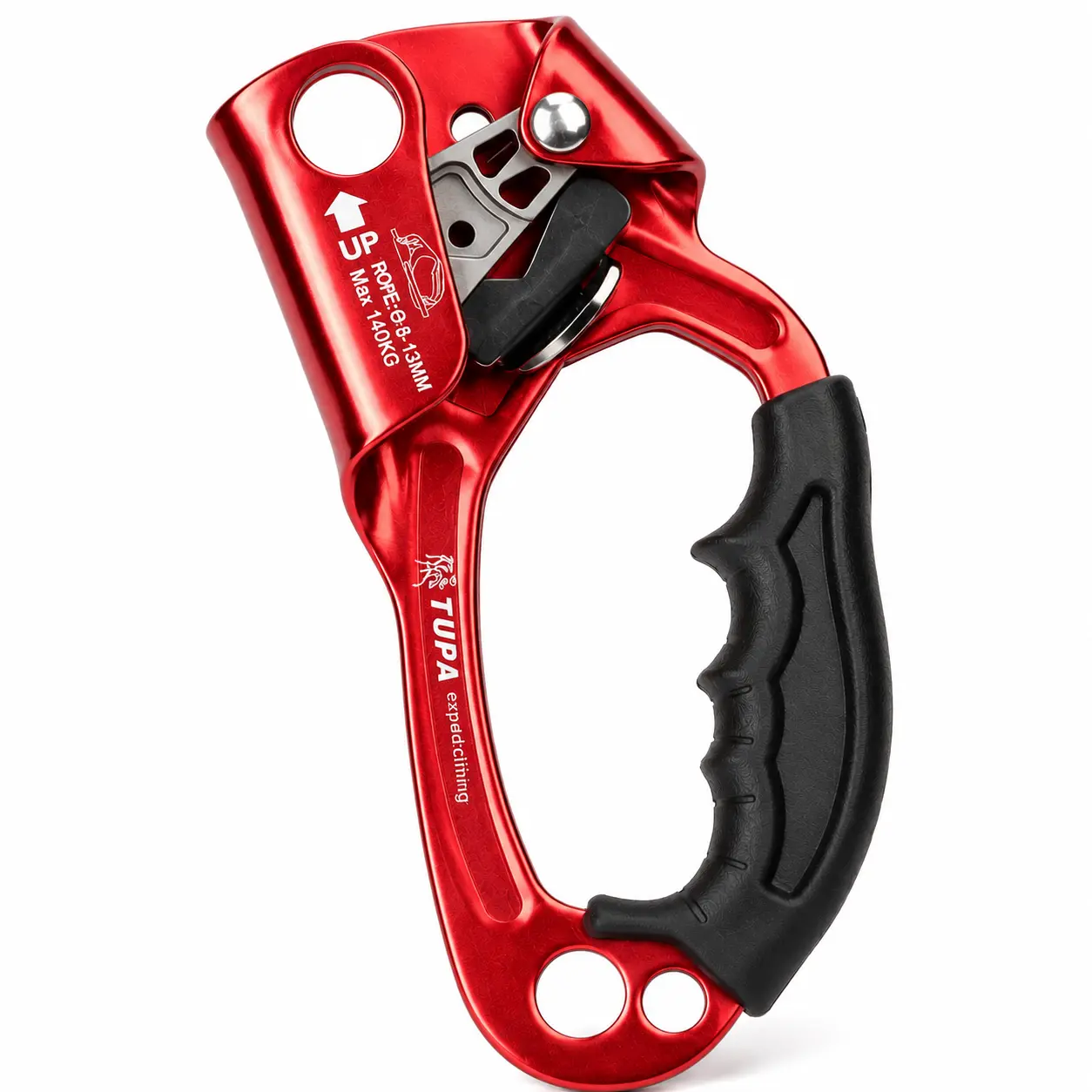 Right-Hand Ascender for 8-13mm Rope, Aluminum Alloy Climbing Ascender with Secure Rope Grip, Hand Ascender for Rock Climbing, Rescue, Caving & Rope Access