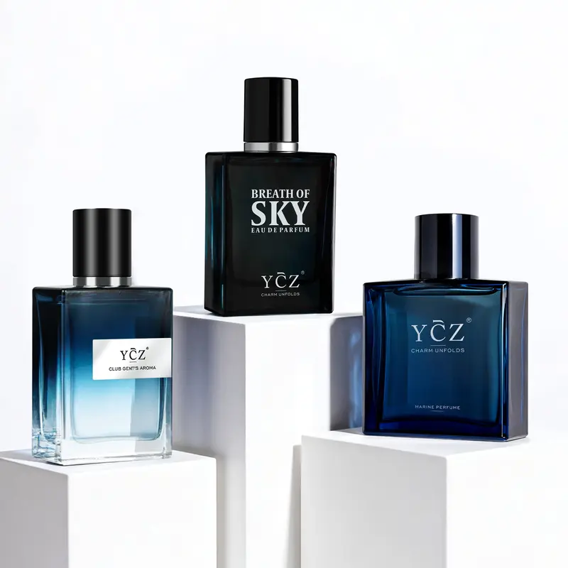 [YCZ] Men's Mystic Allure Collection | 3 × 50 mL | Midnight Marine, Club Gent's Aroma & Breath of Sky | Men's Fragrance Gift Set | Parties & Everyday Wear, Three Signature Scents, Three Distinct Expressions of Modern Masculinity