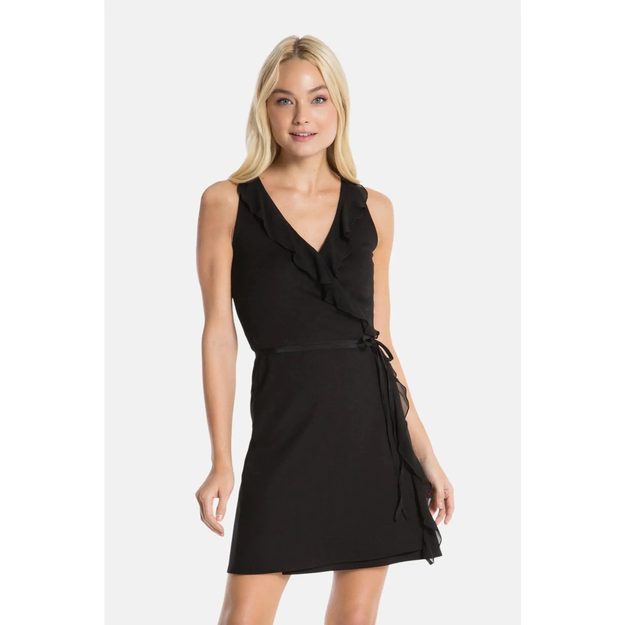 BLISS WRAP MINI DRESS (BLACK) - TikTok Shop