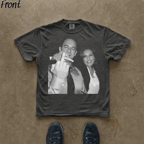 Gildan Men's Vintage Law & Order SVU Elliot & Olivia Graphic Cotton T-Shirt - Menswear, Shortsleeve Crew Neck, Lightweight Fitted Cut, Cute Casual Everyday Basic Top, All Seasons Streetwear, Cold Wash Friendly