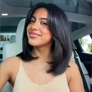 Jessie's Wig [Lary] Layered Cut Bob Wig 7x5 Glueless Straight Short Bob Ready To Wear Human Hair Wig For Women