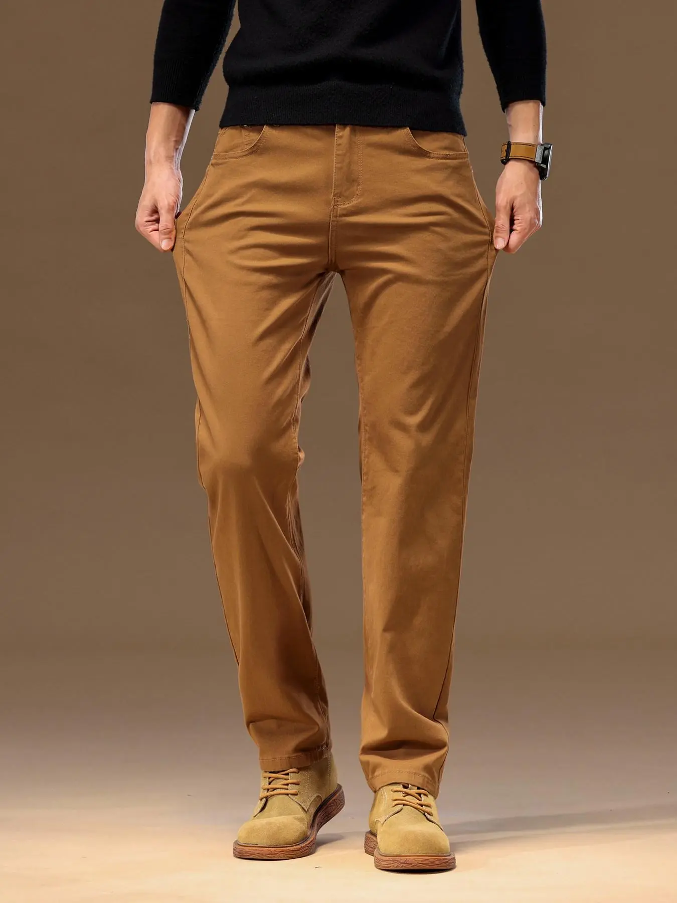 New Arrival Solid Color Casual Pants for Men, Straight Slim Fit, Comfortable Soft & Durable, Washable, Essential Trousers for Home, Daily Wear, Outings & All-Season Styling