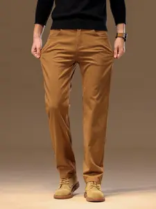 New Arrival Solid Color Casual Pants for Men, Straight Slim Fit, Comfortable Soft & Durable, Washable, Essential Trousers for Home, Daily Wear, Outings & All-Season Styling