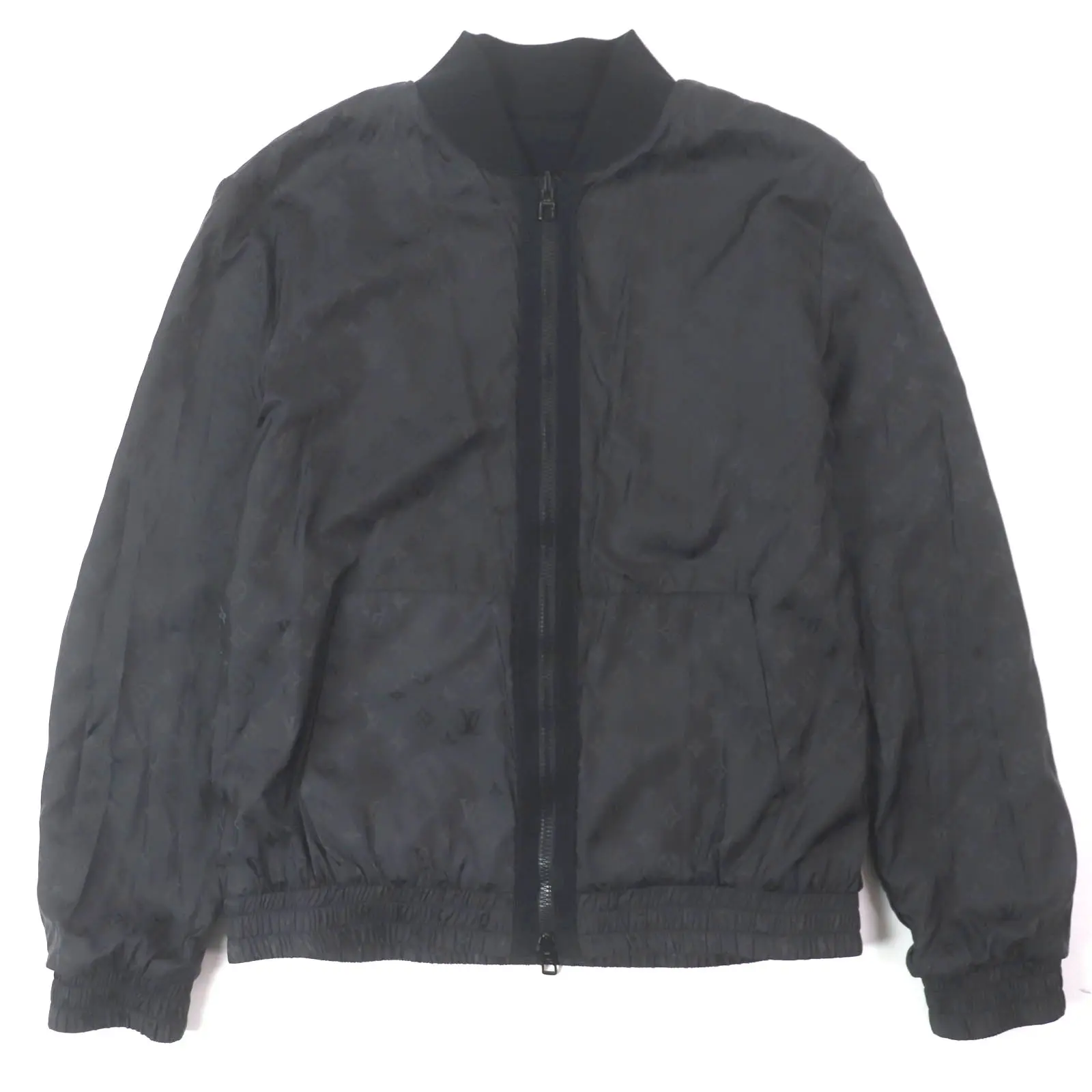 Pre-owned Louis Vuitton Cotton Small Leather Goods Monogram Nylon Reversible Double Zip Up Bomber Jacket