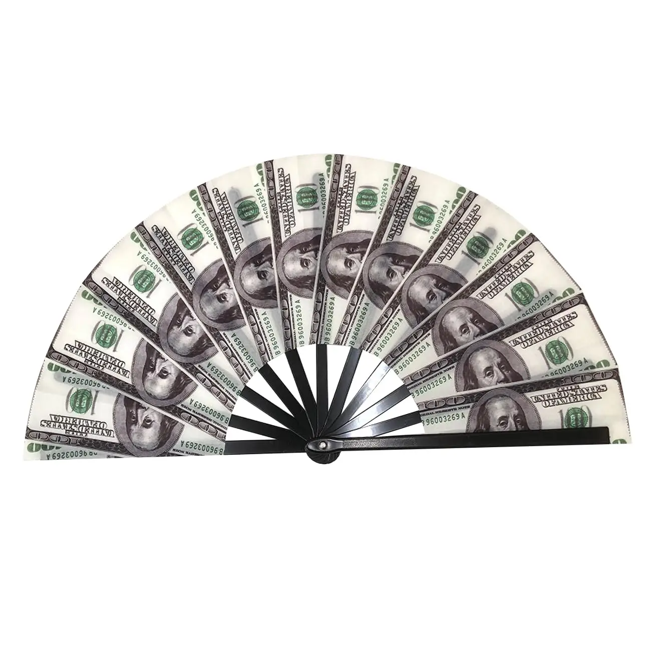 Folding Fan UV Rave Dollar Fans for Women Foldable 13inch Decoration Dancing Party Wedding Night Club Concert Popping Large