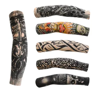 6 Pcs Tattoo Arm Sleeves, Compression Arm Sleeve Covers, Temporary Tattoo Sleeve Covers, Stretchable Unisex Arm Sleeves, Sunscreen UV Protection Sleeves for Men and Women