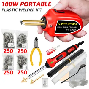 100W Portable Plastic Welder Kit with Soldering Iron Tool Mini Electric Soldering Iron 1000Pcs Welding Nail for Auto Bumper Repair