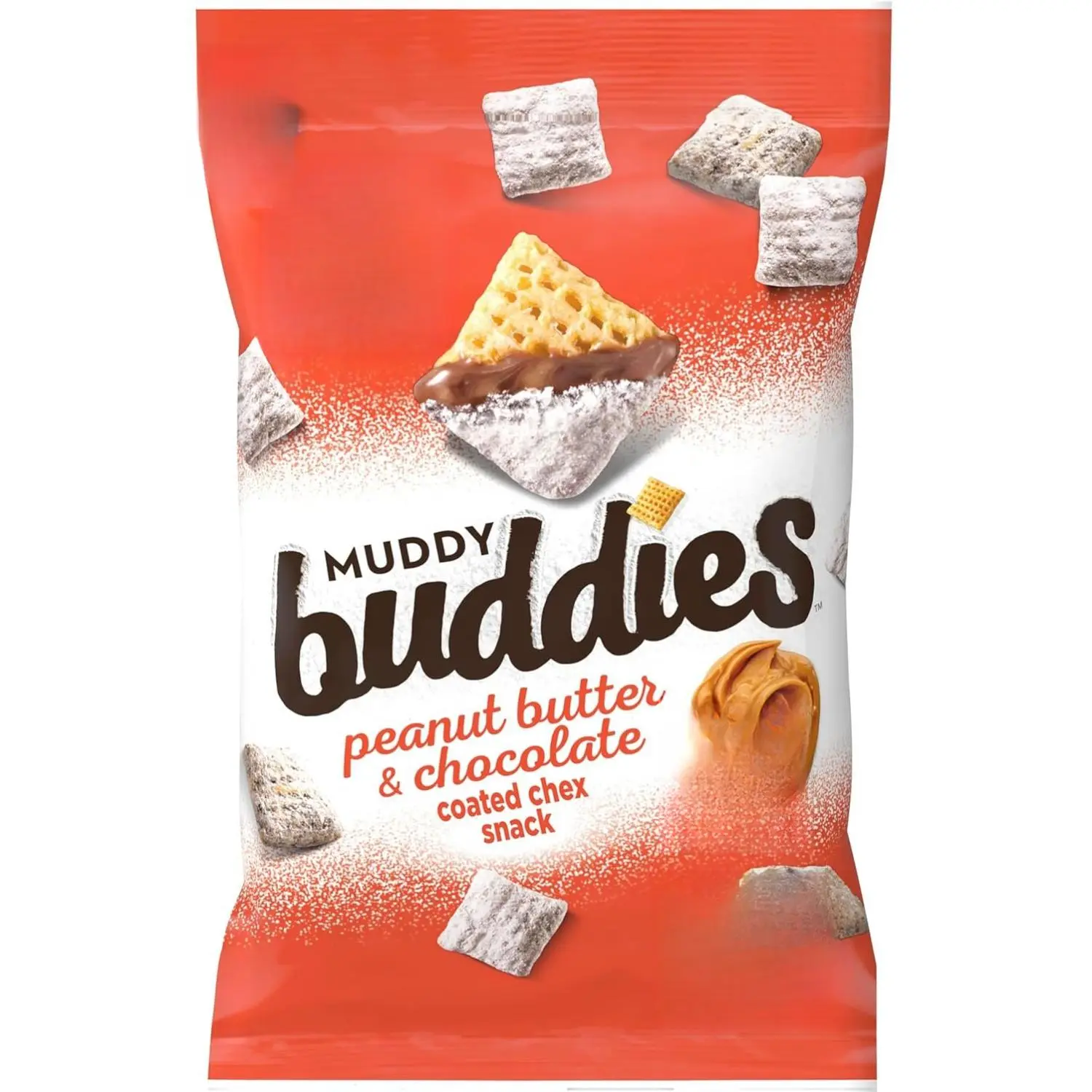 Chex Mix Muddy Buddies Peanut Butter Chocolate Sweet Crunchy Bite-Sized Corn Snack Mix (9 oz), Pantry Staple