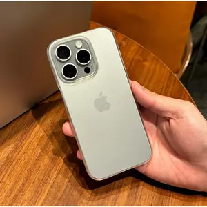 Matte Transparent Frameless Case for iPhone 13 14 15 16 17 Pro Max Plus 17 Air Heat Dissipation Broderless Ultra Thin PC Cover