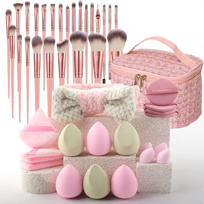 One-Stop Makeup Brush and Beauty Sponge Set, Flawless Foundation and Contouring, Salon-Level Finish for All Makeup Styles, Cosmetics Makeup Tools